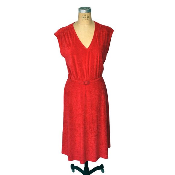 Vintage 60s JT Dress Co Sleeveless Red Dress - Picture 2 of 6